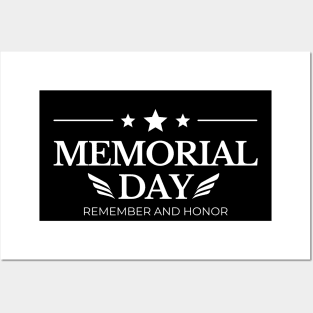 memorial day remember and honor Posters and Art
